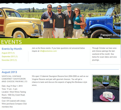 West Wines Events Application