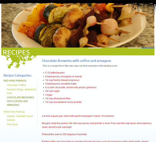 West Wines Recipes Application